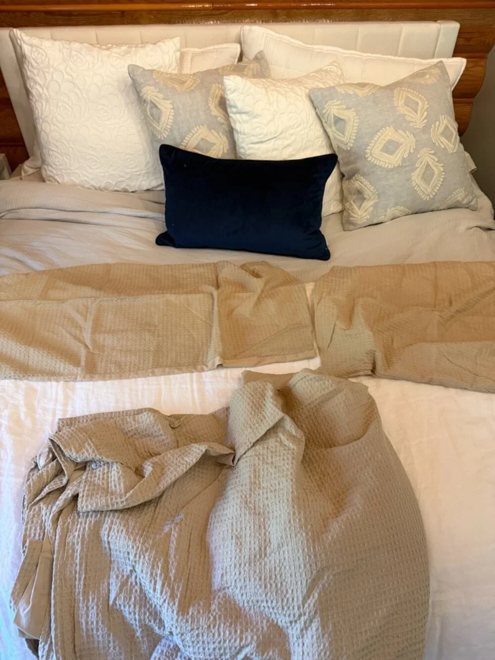 Quince Organic Luxe Honeycomb Duvet Cover Set with Shams King Sand